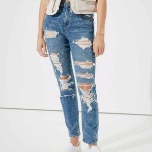 AE high-rise distressed Mom jeans